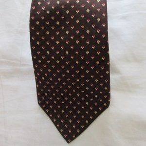 Vintage Yves Saint Laurent all silk brown print tie